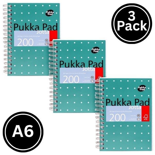 Pukka A6 Metallic Jotta Pad - Pack of 3